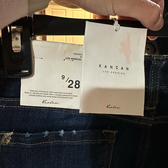 Midrise, super skinny, women’s dark wash jeans, Kancan - Picture 2 of 3